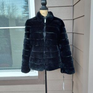 NWT Belle Fare The Cairo Black Rabbit Fur Jacket